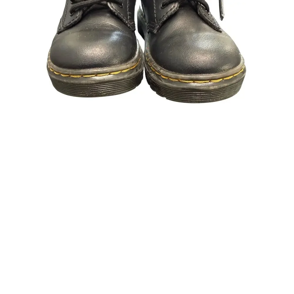 Dr. Martens 1460‎ Black Kids Girls Zip Up Leather Lace Up Comat Boots Size 10